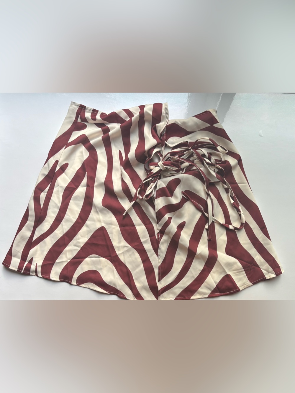 CUPSHE NWT zebra print burgundy swim coverup wrap skirt vacation summer beach